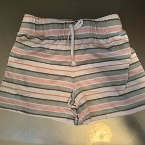 Striped Gray and Pink Girls Shorts